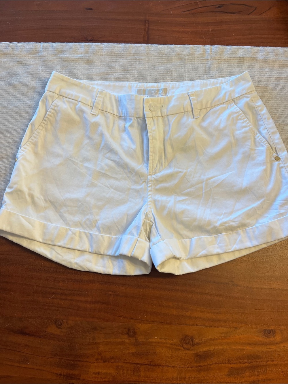 Michael Kors White Cuffed Women's Shorts